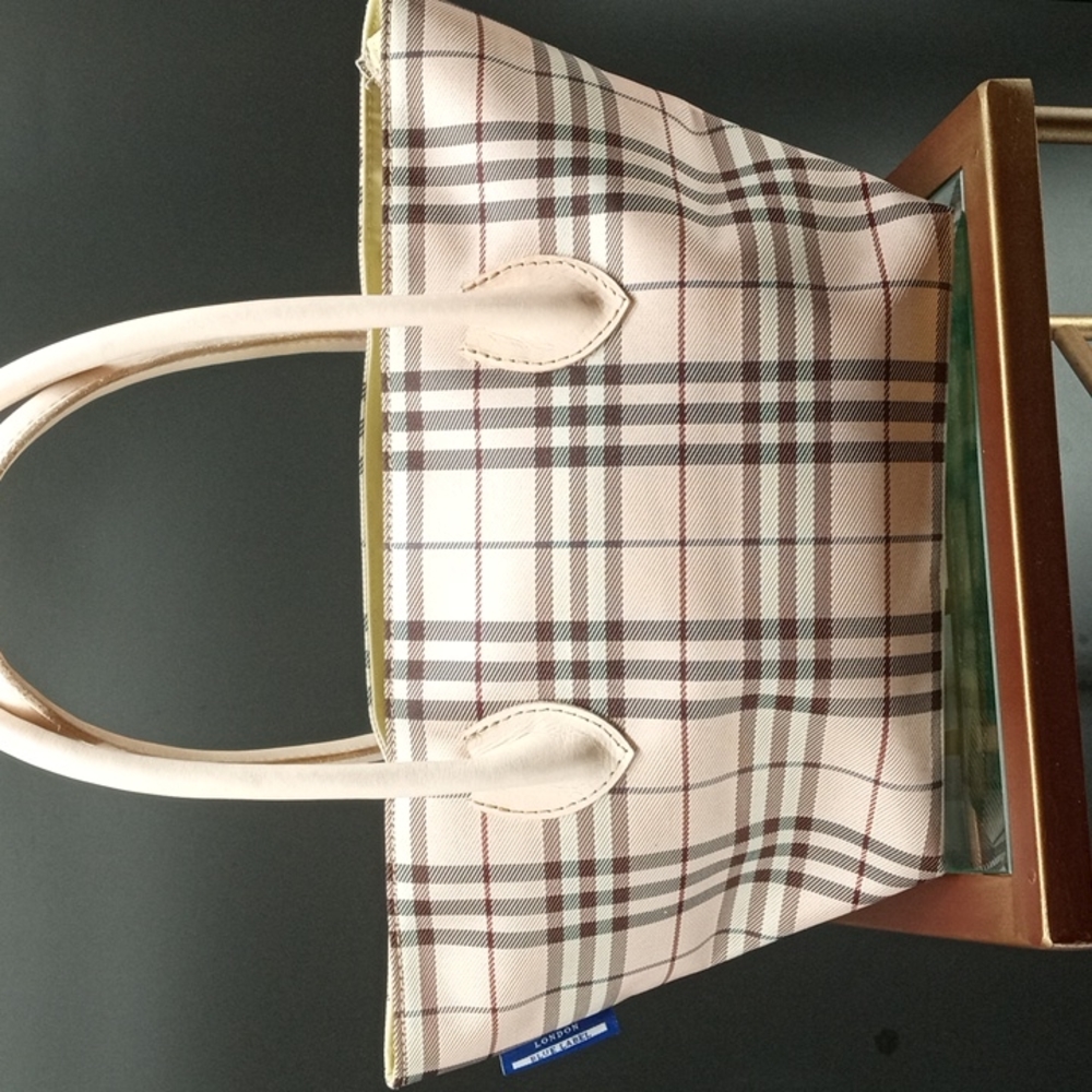 AUTHENTIC LIKE NEW BURBERRY BLUE LABEL  PINK NOVA CHECK TOTE BAG.